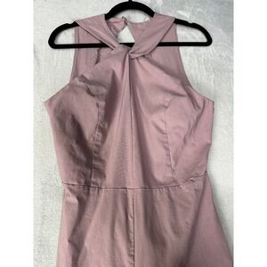 ASOS Jumpsuit Womens 12 Mauve Pink Twisted Mango Halter Neck Backless Slim Leg